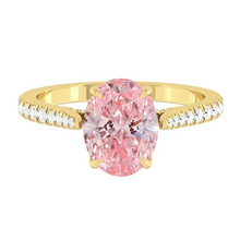 Load image into Gallery viewer, Azalea Pavé Oval Rosé Pink Diamond
