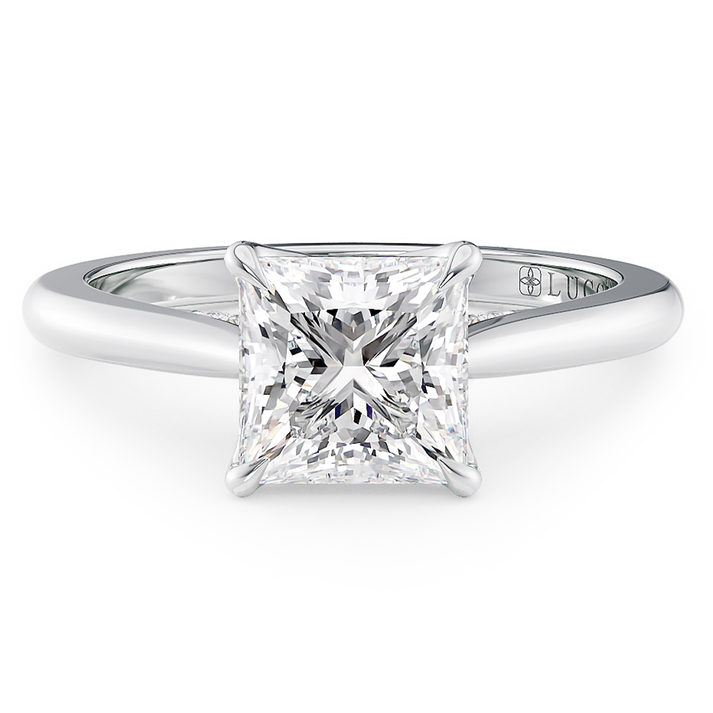 Load image into Gallery viewer, LUCCE AZALEA™ Princess Lab Diamond 0.98ct D VVS2 IGI 18K White Gold
