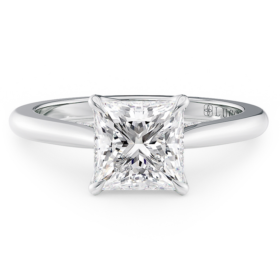 Load image into Gallery viewer, LUCCE AZALEA™ Princess Natural Diamond 1.02ct I VS2 GIA 18K White Gold
