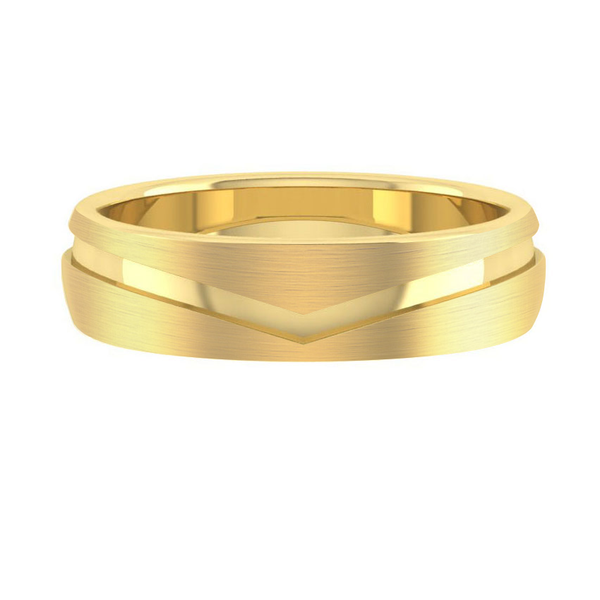 Lucce Caleb Brushed 5mm 14K Yellow Gold