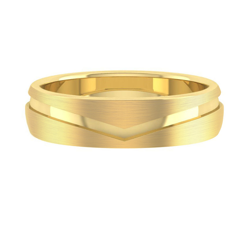 Lucce Caleb Brushed 5mm 14K Yellow Gold