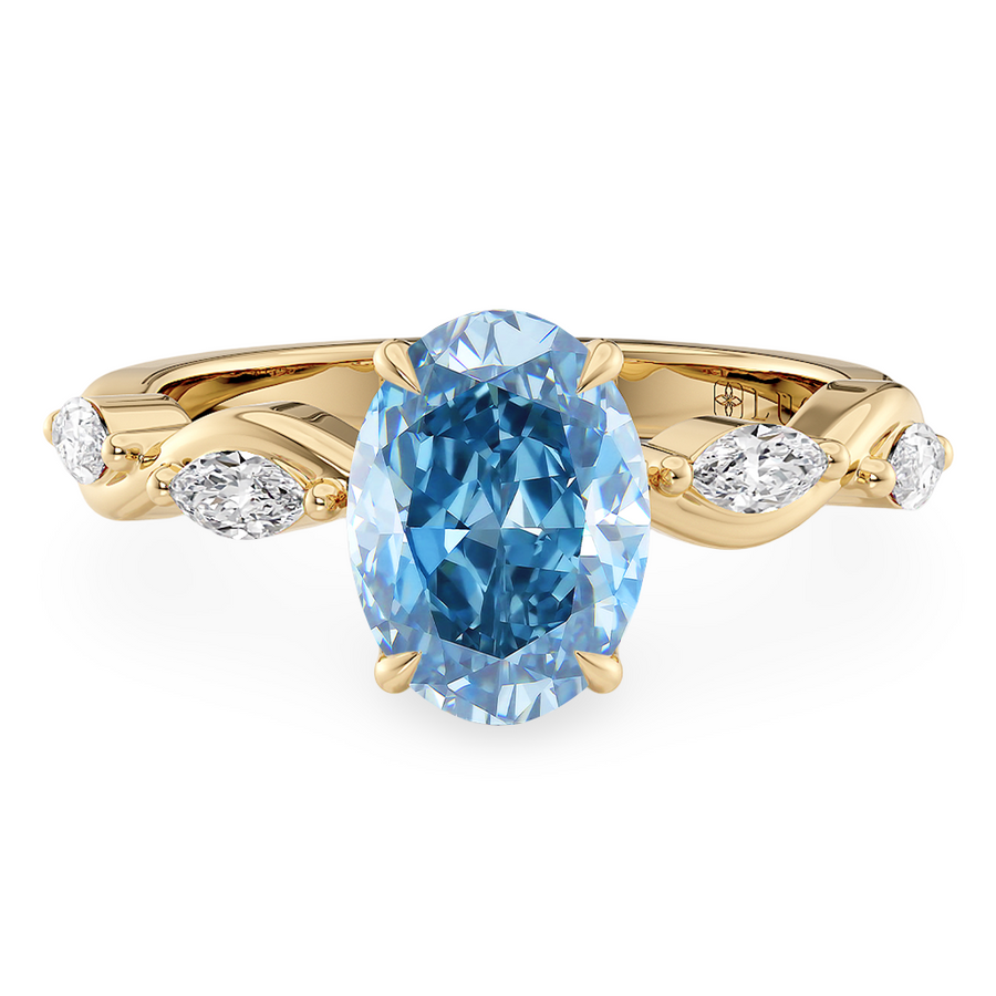 Load image into Gallery viewer, LUCCE CONSTANCE™ Petal Oval 4-Prong Ocean Blue Diamond
