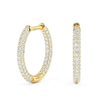 Load image into Gallery viewer, Maria Hoop Earrings 0.90CTW Lab Diamond 18K Yellow Gold
