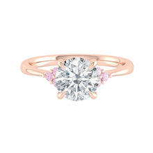 Load image into Gallery viewer, Moissanite Engagement Ring with Pink Diamond Cluster Design Philippines
