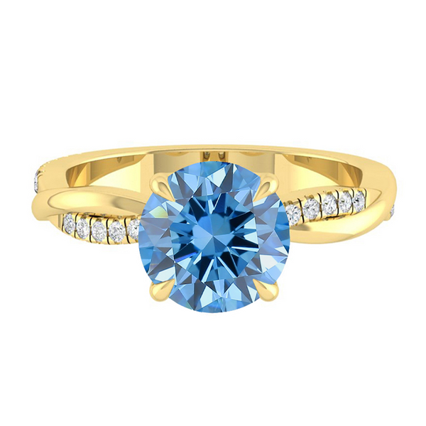 Lucce Fiore Round Ocean Blue Diamond