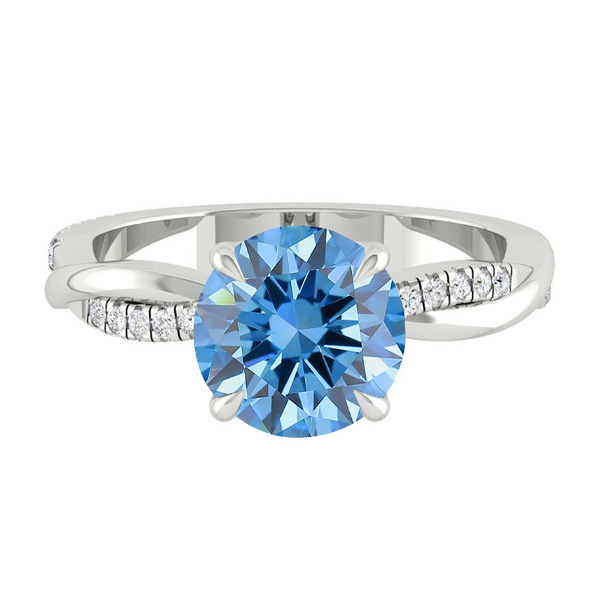 Fiore Round Ocean Blue Diamond