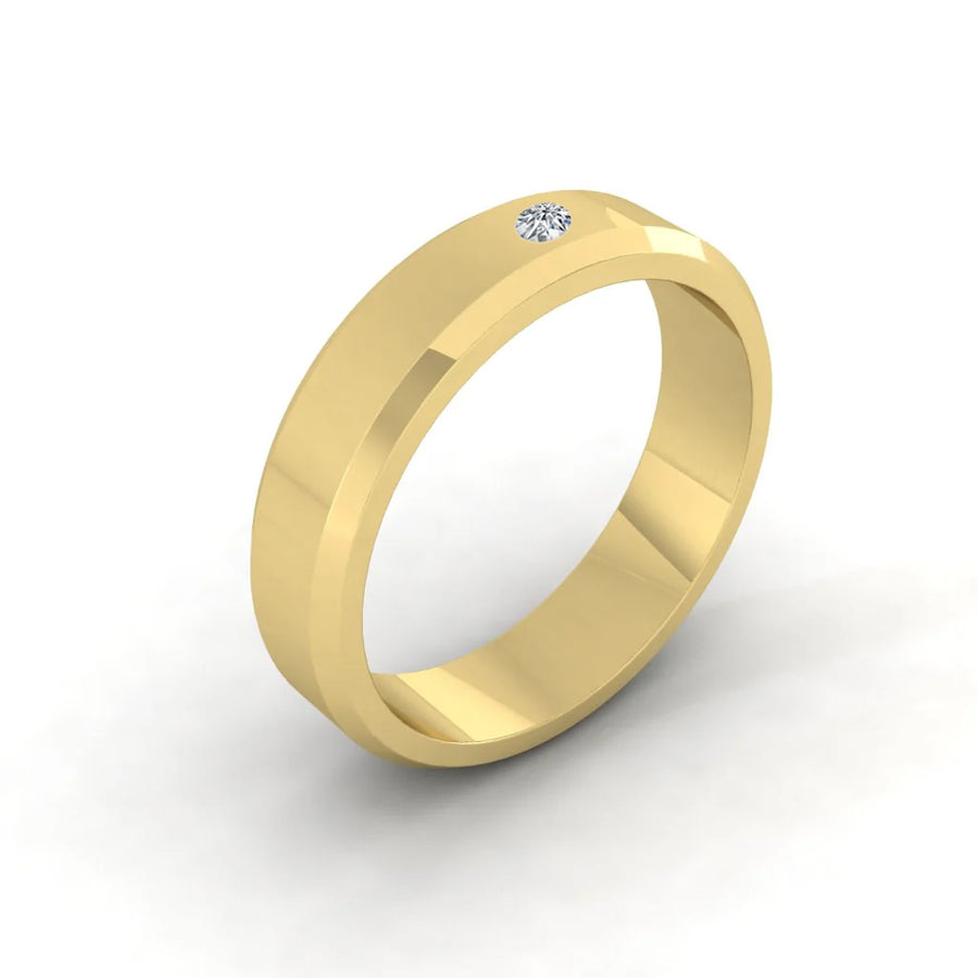 Load image into Gallery viewer, LUCCE GRECO™ Mi Polished 5mm 0.02ct Natural Diamond 14K Yellow Gold
