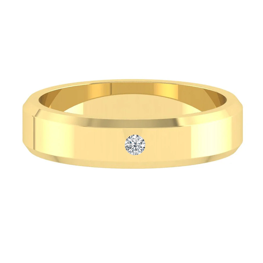 Load image into Gallery viewer, LUCCE GRECO™ Mi Polished 5mm 0.02ct Natural Diamond 14K Yellow Gold
