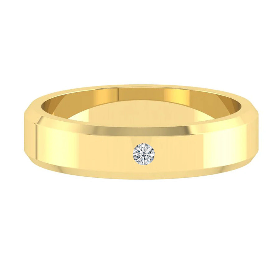 Load image into Gallery viewer, LUCCE GRECO™ Mi Polished 5mm 0.02ct Natural Diamond 14K Yellow Gold
