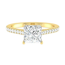 Load image into Gallery viewer, Lucce Firenze Pavé Princess Lab Diamond 0.52ct D VS1 Ex IGI 14K Yellow Gold
