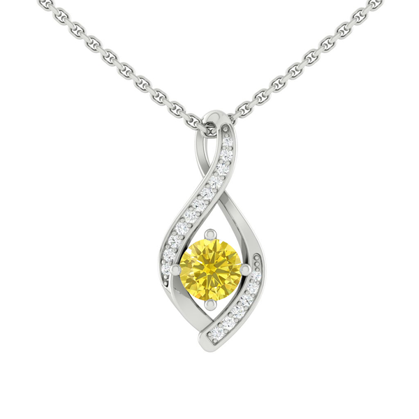 Lucce Fiore Infinity Necklace Sunburst Yellow Diamond
