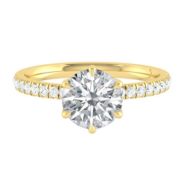 Lucce Lucia Pavé 6-Prong Round Diamond