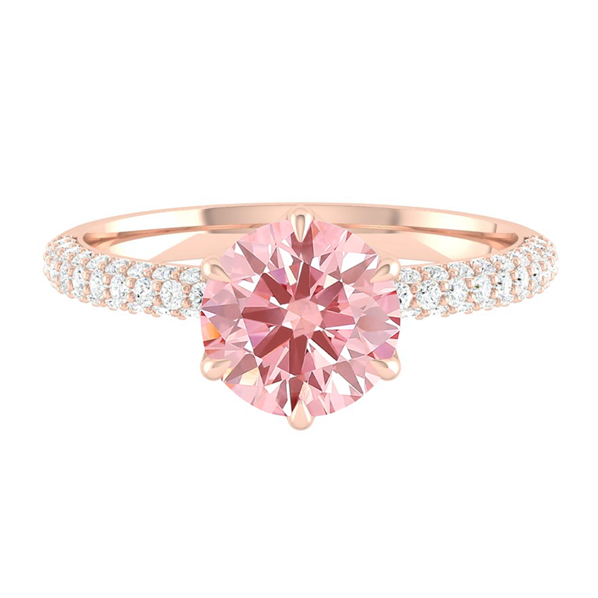 Lucia Luxe Pave Round Rosé Pink Diamond