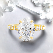 LUCCE AZALEA™ Luxe Oval Lab Diamond 2.07ct D VS1 Ex IGI 18K Yellow Gold