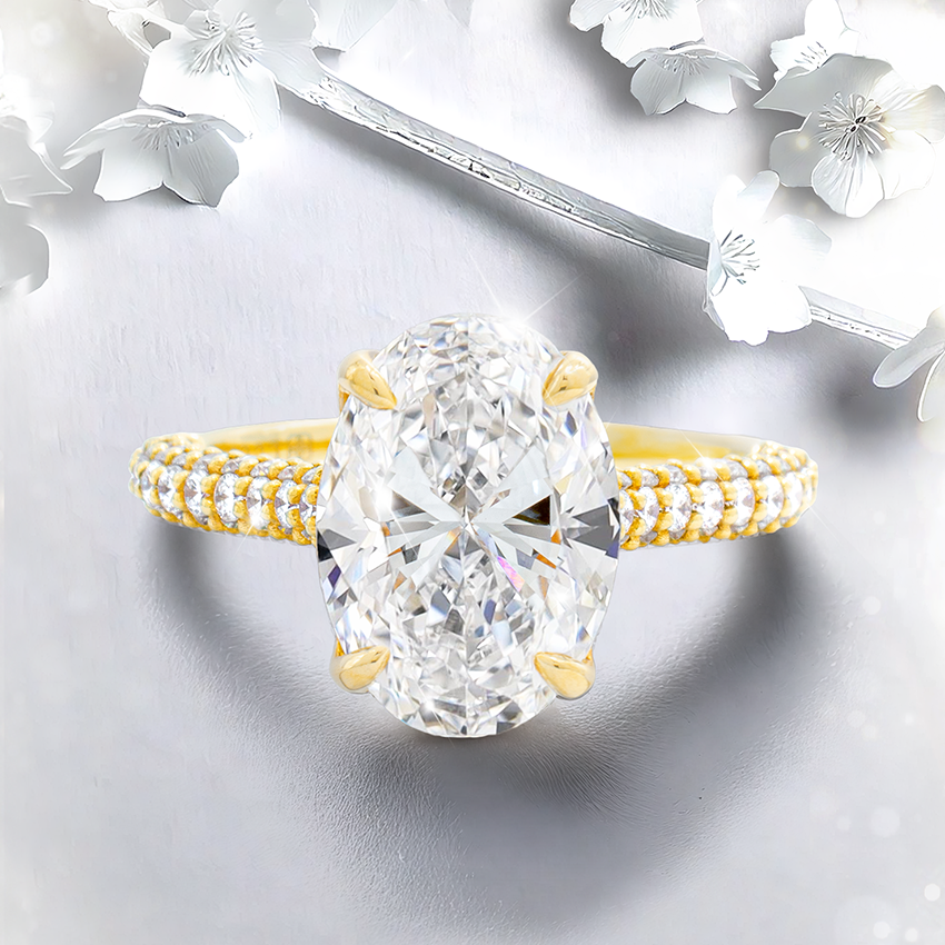 Load image into Gallery viewer, LUCCE AZALEA™ Luxe Oval Lab Diamond 2.07ct D VS1 Ex IGI 18K Yellow Gold
