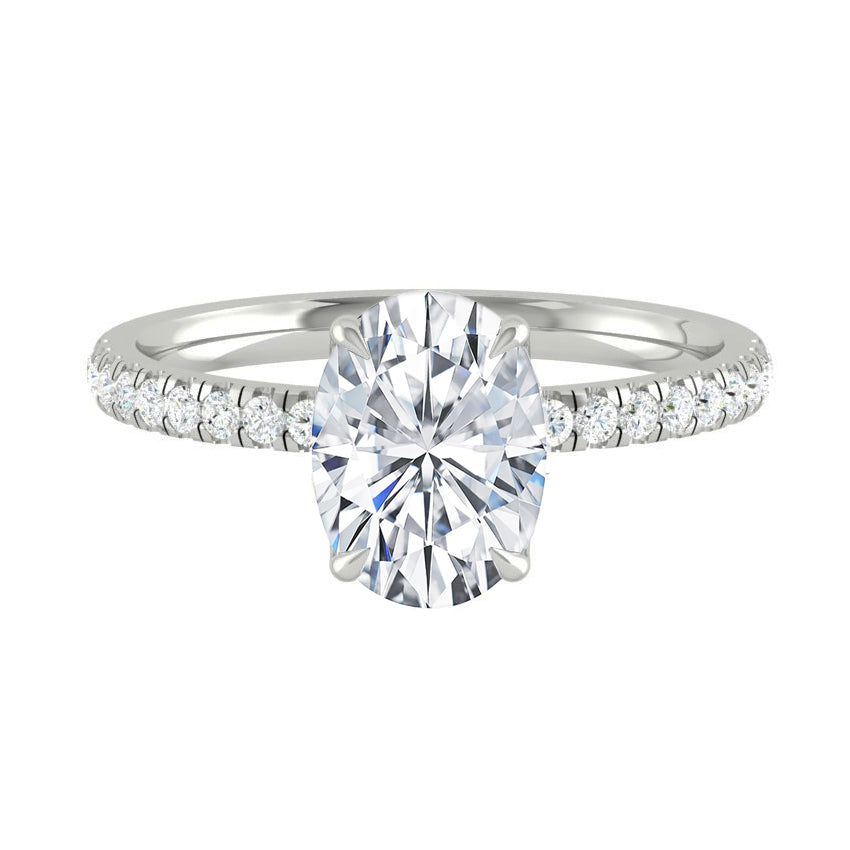 Lucia Pavé Oval Moissanite