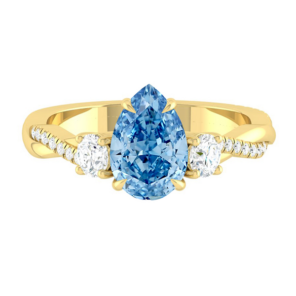 Lucce Fiore Trio Pear Ocean Blue Diamond