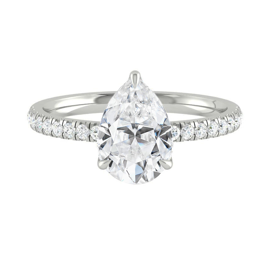 Lucia Pavé Pear Moissanite