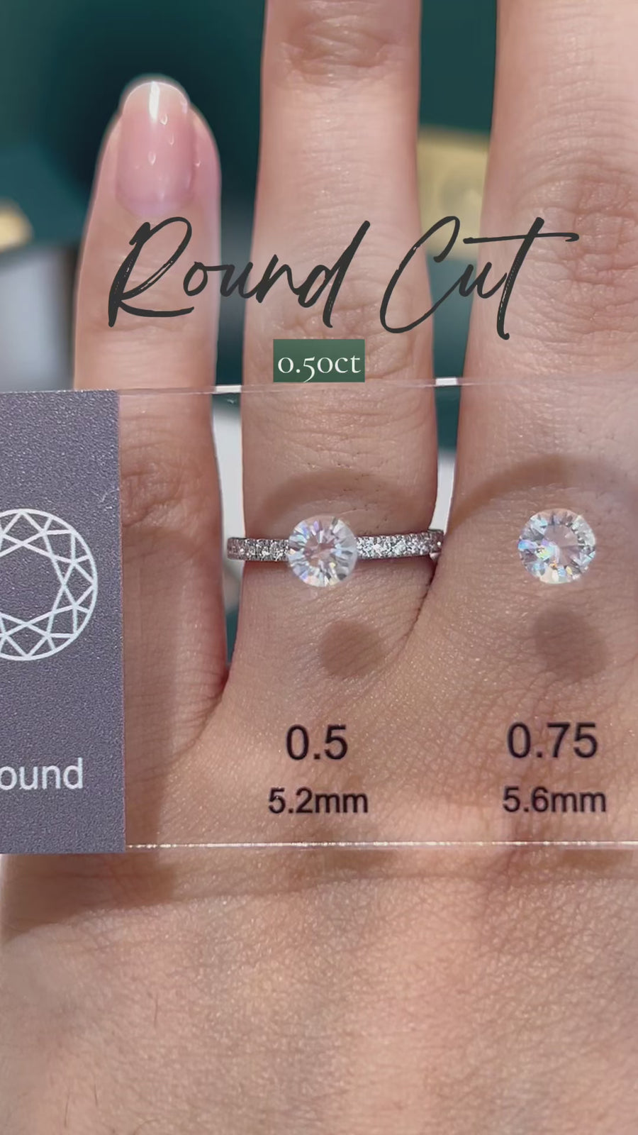 Load and play video in Gallery viewer, LUCCE Round Cut Lab Grown or Natural Diamond for Engagement Ring Philippines
