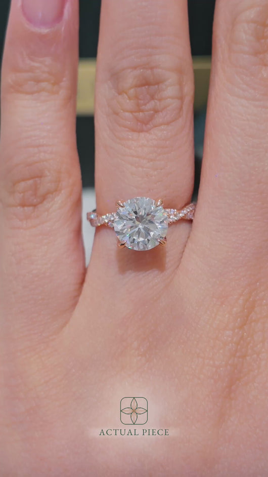LUCCE JAMILA™ 1.95ct Celeste Moissanite 14K Rose Gold