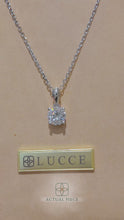 Load and play video in Gallery viewer, Lucce Kaela Round Necklace 1.00ct FOREVER ONE Moissanite Platinum
