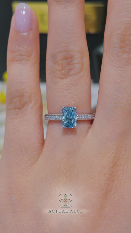 LUCCE KAELA™ Radiant OCEAN™ Lab Diamond 1.02ct FVB VS1 IGI Platinum