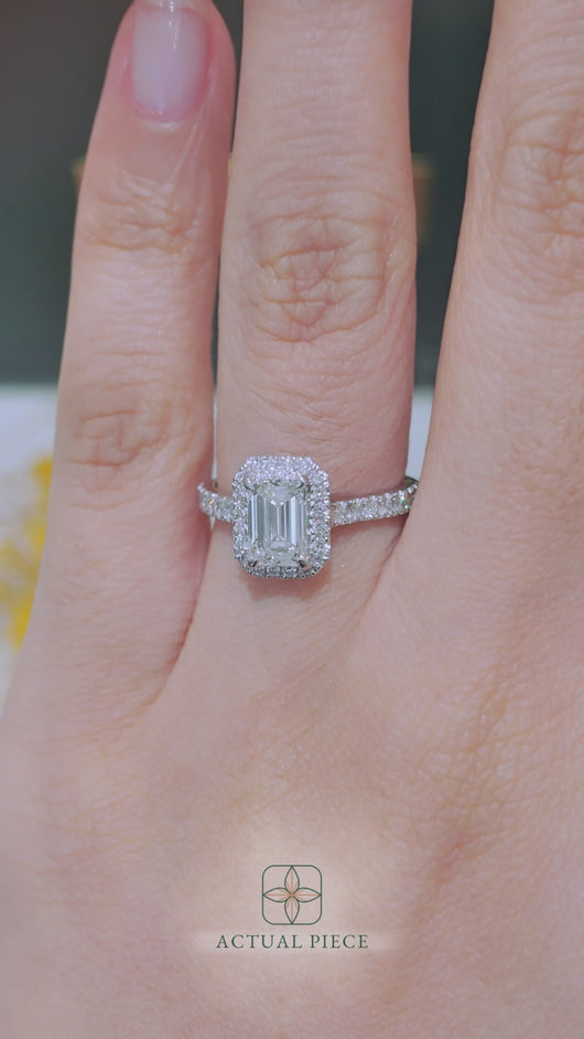 LUCCE MONTEVALLE™ Emerald Natural Diamond 1.00ct H VS1 GIA Platinum