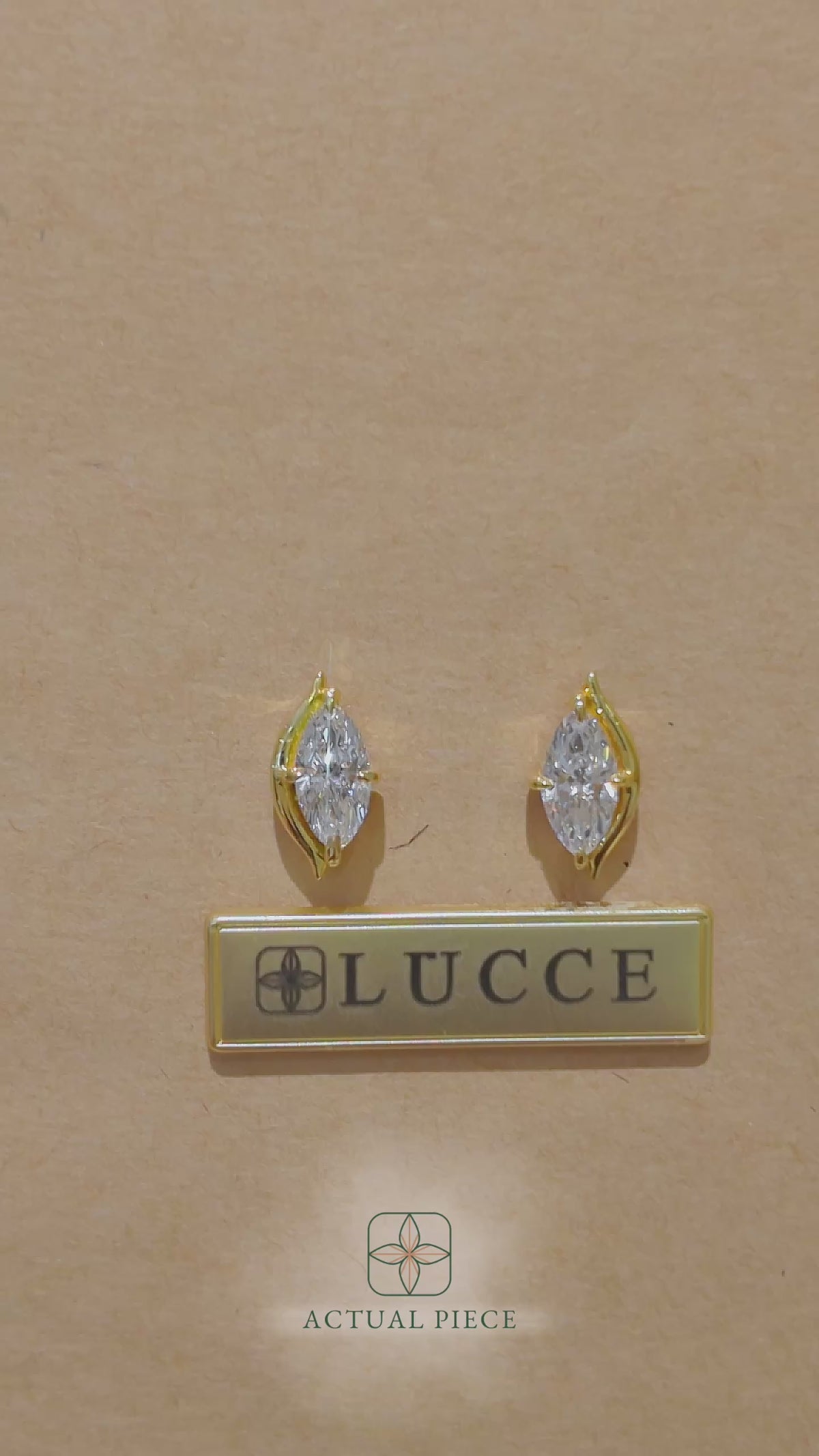 Load and play video in Gallery viewer, LUCCE CONSTANCE™ Solitaire Marquise Earrings 1.01ctw Lab Diamond 18K Yellow Gold
