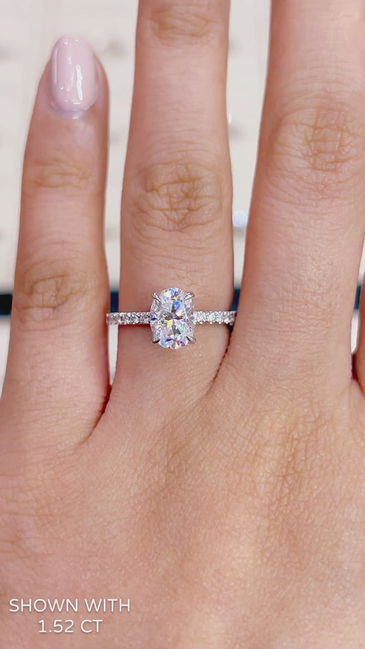 Lucia Pave Oval Moissanite  Engagement Ring Wedding Rings in White Gold Manila Philippines Eternity gold jewelry