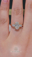Load and play video in Gallery viewer, Lucce Sophia Oval Luxe Diamond Trilogy Engagement Ring with Pear accents in Yellow Gold
Manila, Philippines


