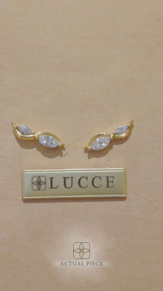 LUCCE CONSTANCE™ Infini Earrings 0.70ctw Lab Diamond 18K Yellow Gold