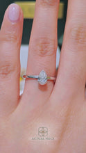 Load and play video in Gallery viewer, Lucce Lucia Halo Pear Lab Diamond 0.62ct D VVS2 Ex IGI 14K White Gold
