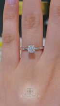 Load and play video in Gallery viewer, Lucce Lucia Halo Round Lab Diamond 0.54ct D VVS2 Id IGI 14K White Gold
