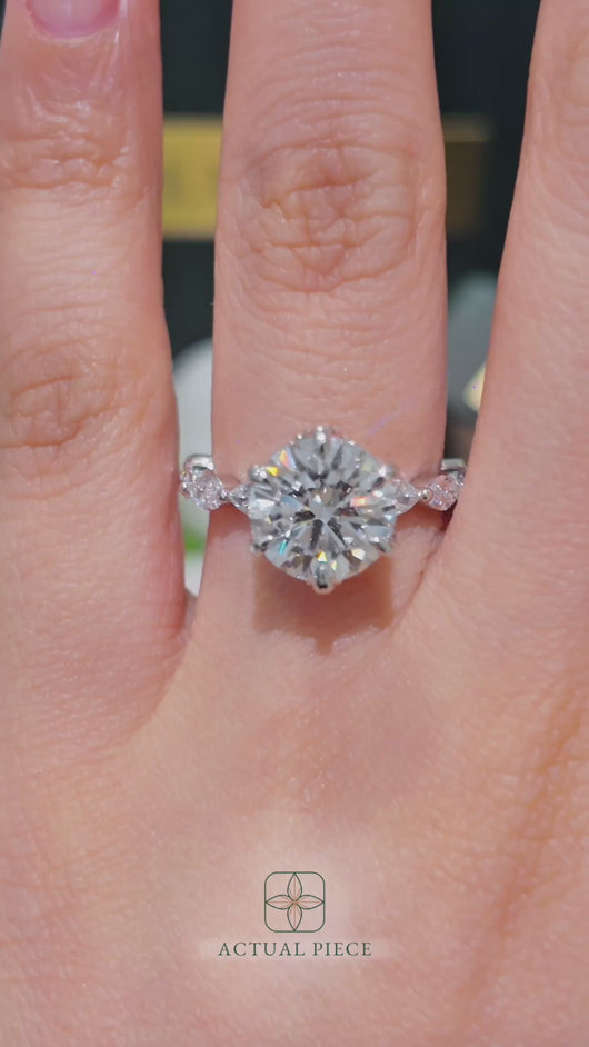 LUCCE PAULA™ Luxe Round Lab Diamond 3.02ct E VS1 Ex GIA Platinum