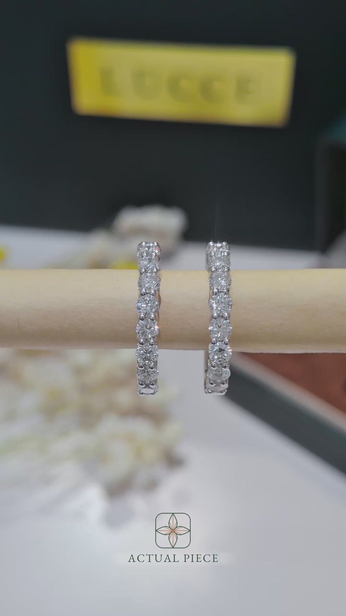 Load and play video in Gallery viewer, LUCCE RIVERA™ Hoop Earrings Diamond
