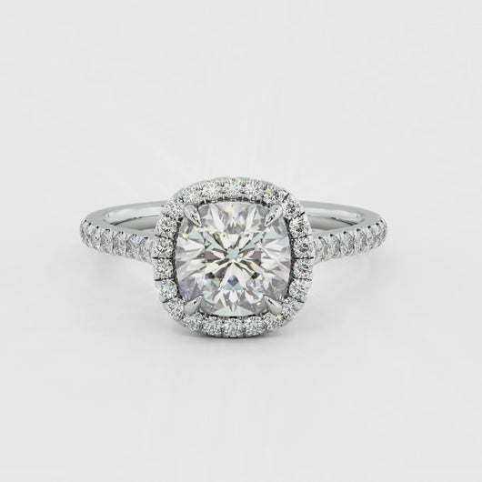 Montevalle Pave Cushion Engagement Ring Lab Diamond or Moissanite in Gold or Platinum Manila, Philippines