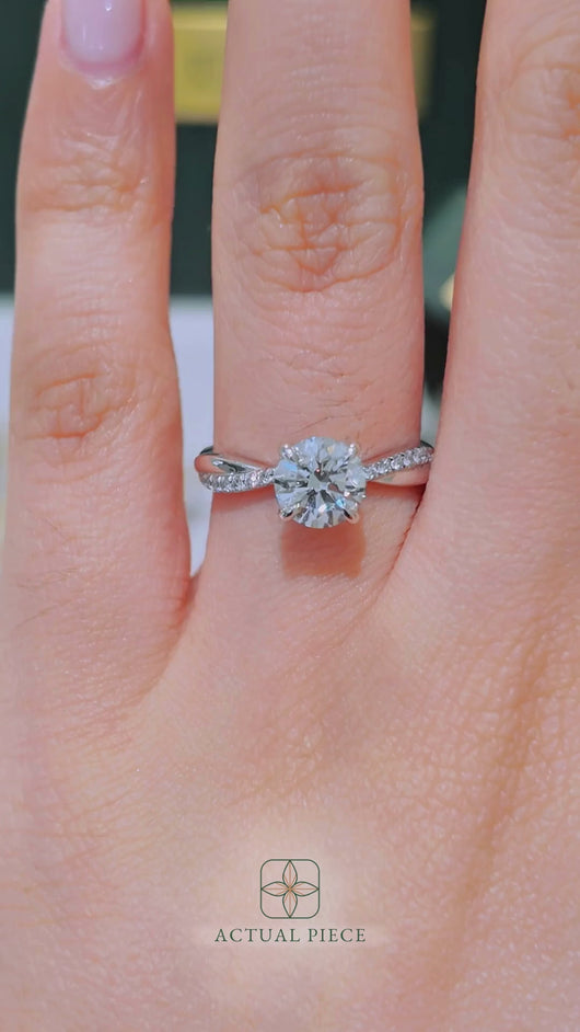 LUCCE FIORE™ Round Lab Diamond 1.08ct D VVS2 Id IGI 14K White Gold