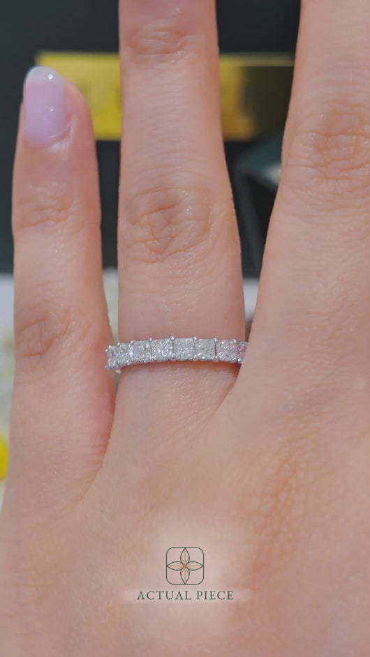 LUCCE RIVERA™ 9-stone Princess 0.90ctw Lab Diamond 14K White Gold