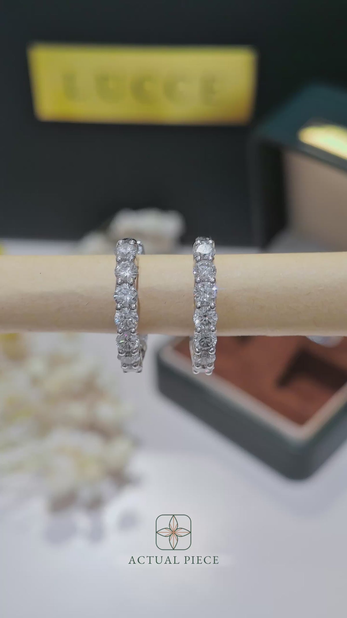 Load and play video in Gallery viewer, LUCCE RIVERA™ Eternity Hoop Earrings Diamond
