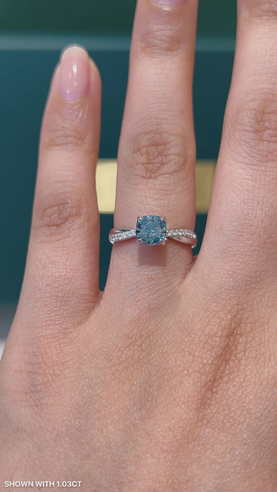 Load and play video in Gallery viewer, Cushion Blue Diamond Engagement Ring Wedding Rings Band Gold Jewelry Moissanite Manila Philippines
