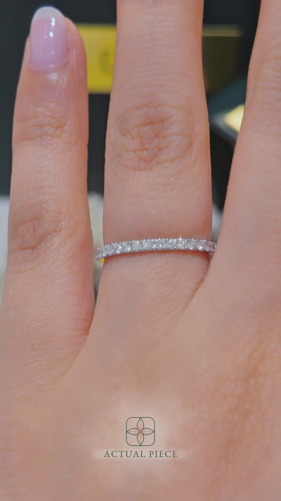 Load and play video in Gallery viewer, LUCCE Half Eternity Pavé Diamond Ring in White Gold
