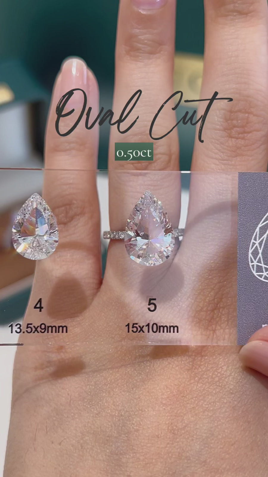 Load and play video in Gallery viewer, LUCCE Carat Guide for Oval cut Lab Grown or Natural Diamonds Engagement Ring Philippines

