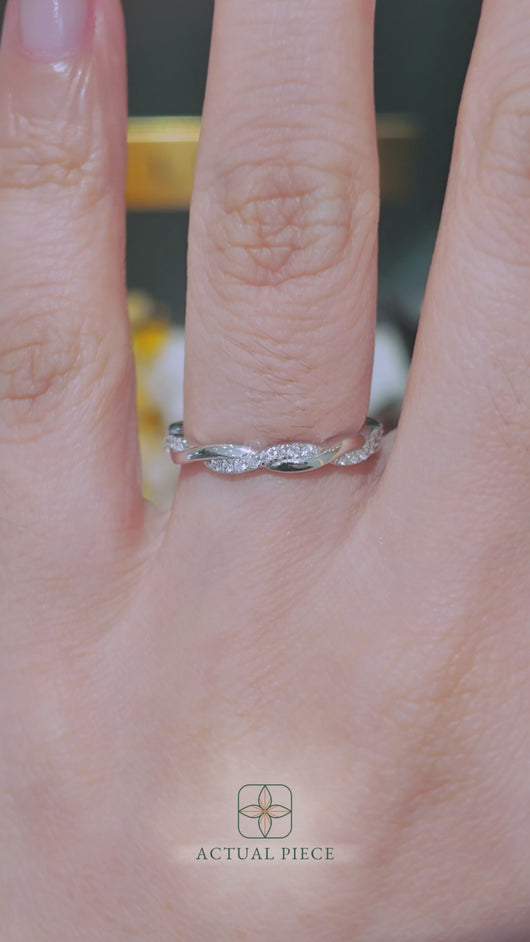 LUCCE FIORE™ Band Half Eternity 0.15ctw Natural Diamond 18K White Gold