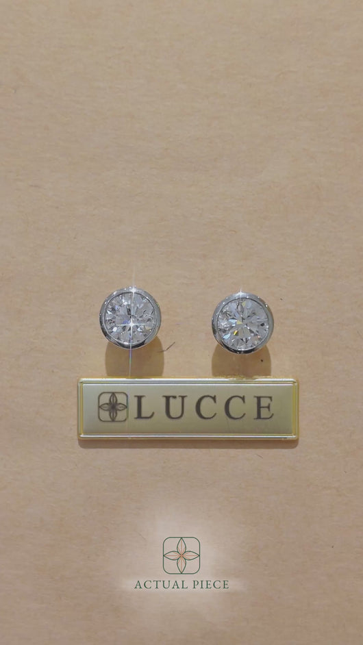 LUCCE CARLA™ Round Earrings Lab Diamond 1.68ctw E VVS2 Id IGI Platinum