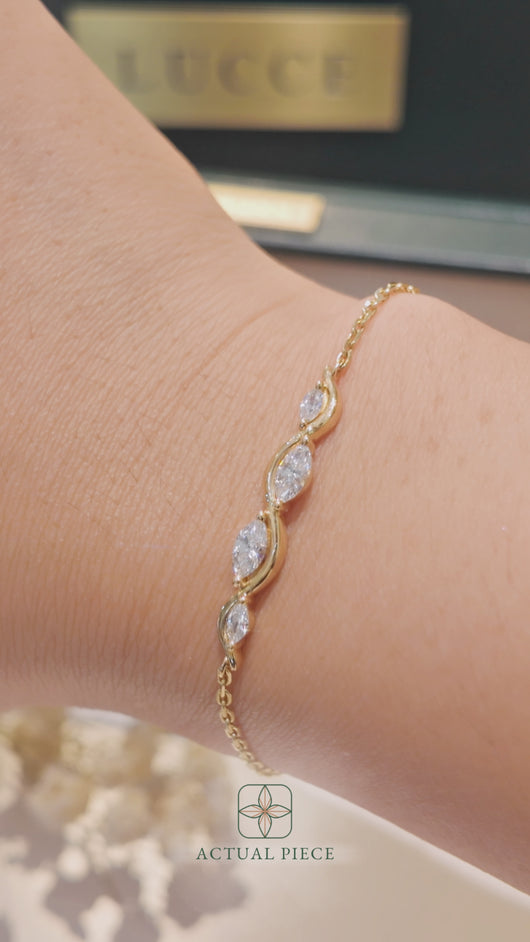 LUCCE CONSTANCE™ Infini Bracelet 0.70ctw Lab Diamond 18K Yellow Gold