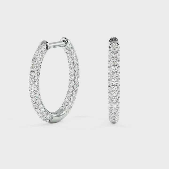 Load and play video in Gallery viewer, LUCCE MONTEVALLE™ Luxe Hoop Earrings Diamond
