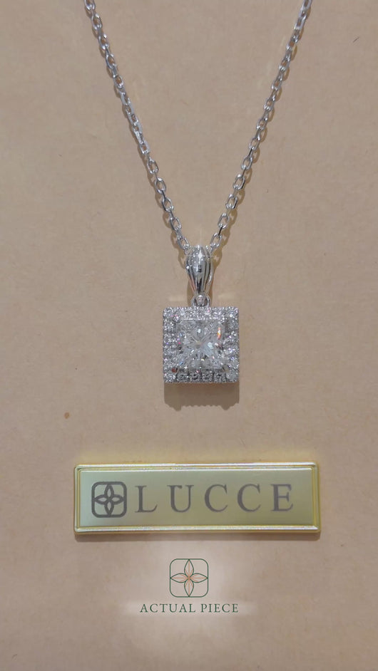 LUCCE MONTEVALLE™ Princess Necklace Lab Diamond 1.27ctw (1.04ct D VS1 Ex IGI Center Stone) Platinum