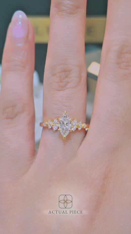 LUCCE ELLIA™ Marquise Natural Diamond 0.50ct I VS1 GIA 18K Yellow Gold