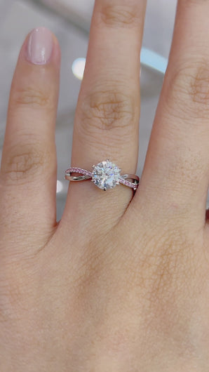 Pink Diamond Engagement Ring with infinity band Philippines