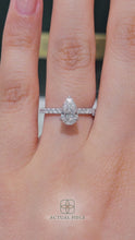 Load and play video in Gallery viewer, Lucce Lucia Halo Pavé Pear Natural Diamond 0.79ct D VS2 Ex GIA Platinum
